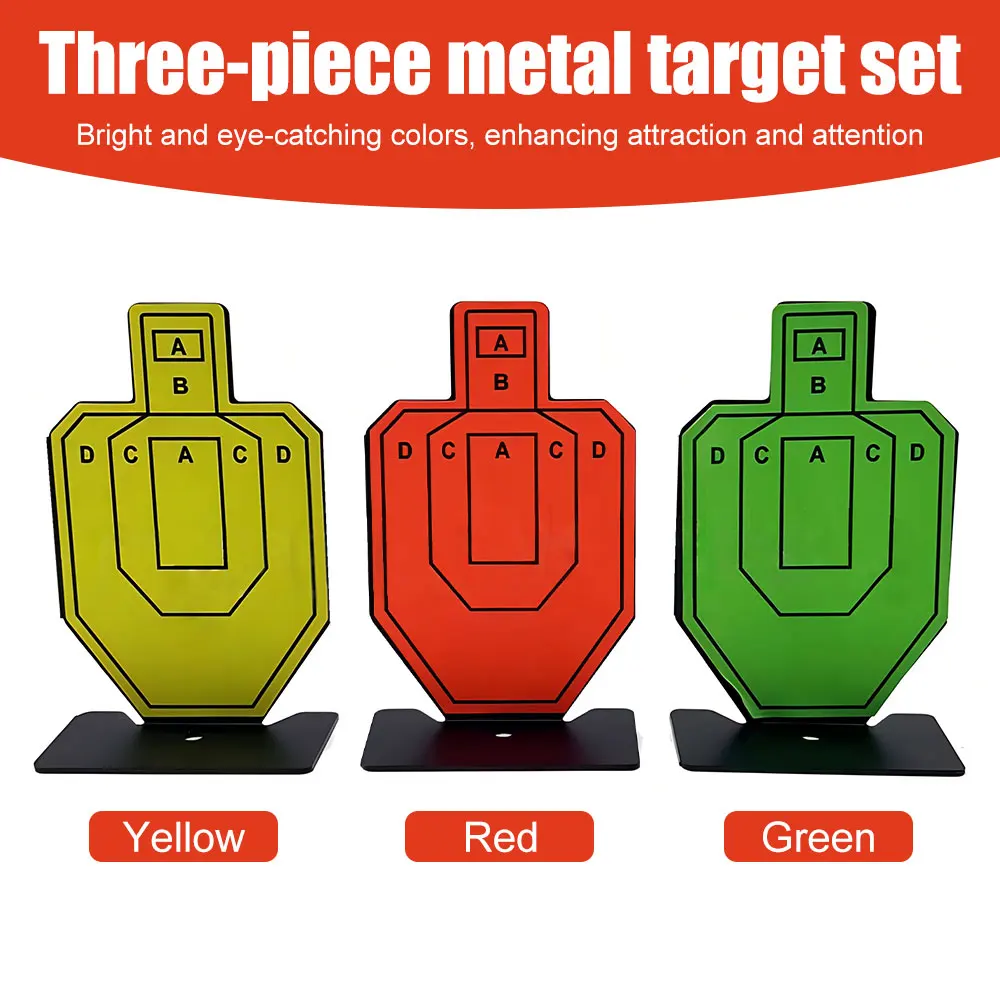 Mini objetivo de tiro de Metal IPSC/IDPA, objetivo de entrenamiento, 3 uds., Airsoft BBs/Gel Blaster, pellets/Paintballs, práctica de tiro, objetivo - imagen 4