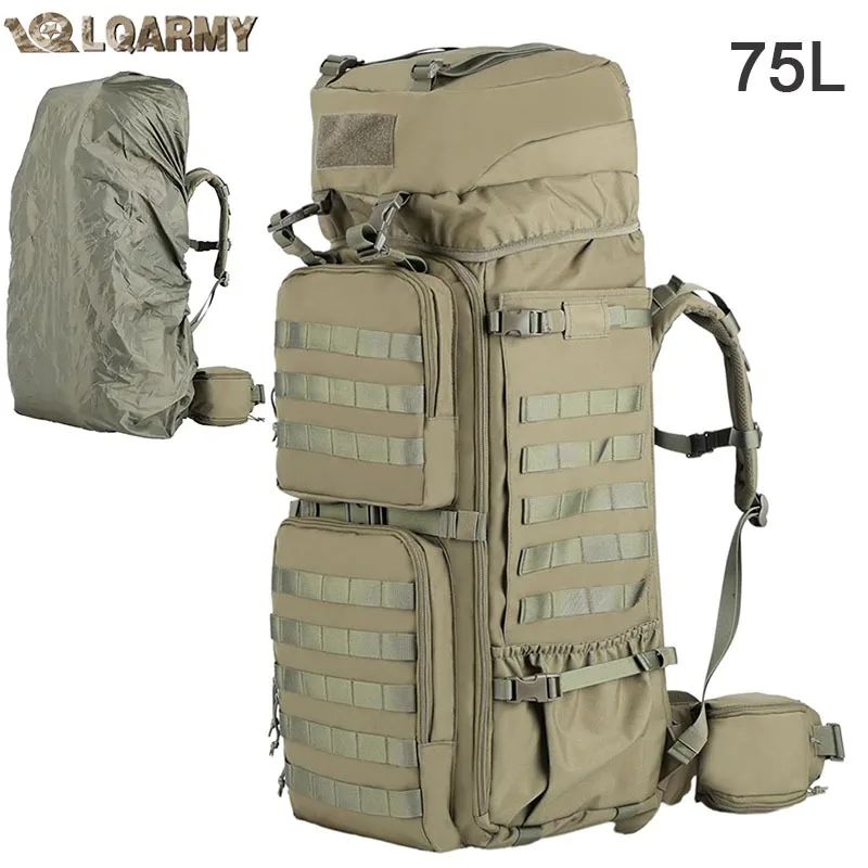 LQARMY 75L, mochilas militares tácticas para montañismo, mochila de supervivencia para escalada del ejército para acampar, senderismo, viajes