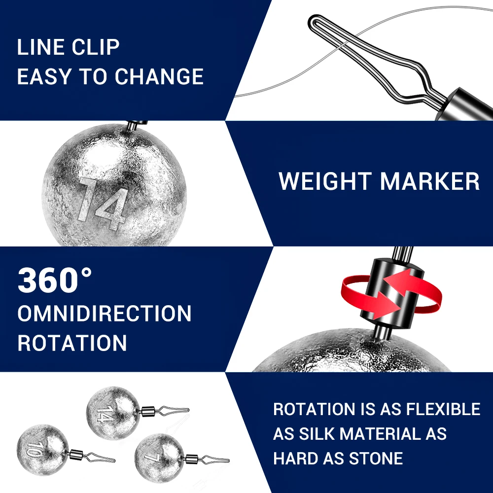 20 piezas plomo pesas de pesca plomo 3,5g 5g 7g 10g 14g pesas de tiro con barril giratorio accesorios de aparejos de pesca - imagen 3