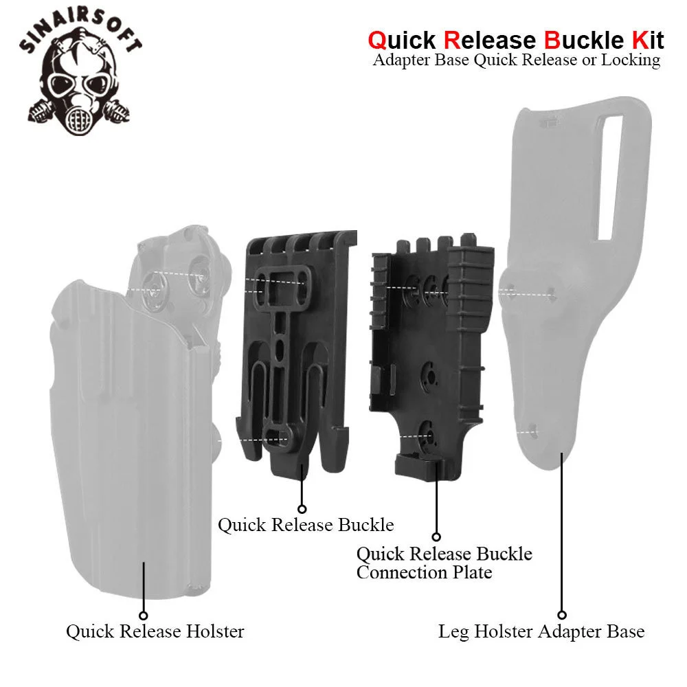 Juego de hebilla de liberación rápida táctica para pistola de tiro de Paintball, accesorios de Base de adaptador de tirador rápido, caza - imagen 3