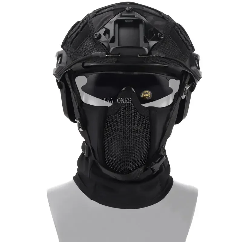 Máscara táctica para casco Airsoft Paintball CS malla de acero pasamontañas de cara completa máscaras juego de guerra ciclismo protector facial suave - imagen 3