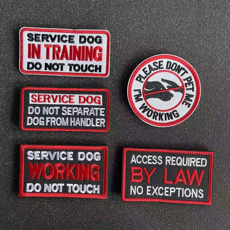 Perro de servicio en entrenamiento no táctil, parches bordados con apliques de emblema táctico de la unidad K9, insignia militar para ropa, mochila - imagen 3