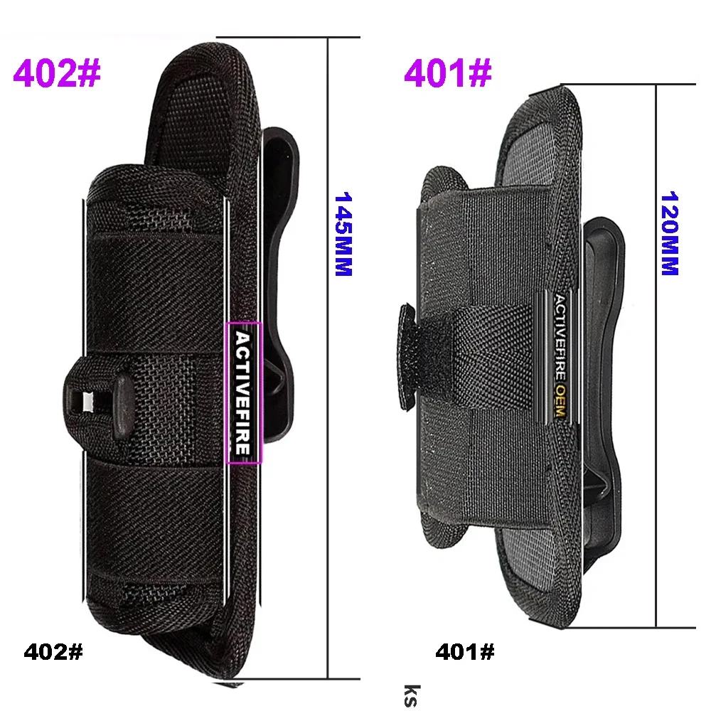 Funda para linterna, funda para linterna LED de nailon elástico para cinturón de servicio, estuche protector con clip giratorio de 360 grados