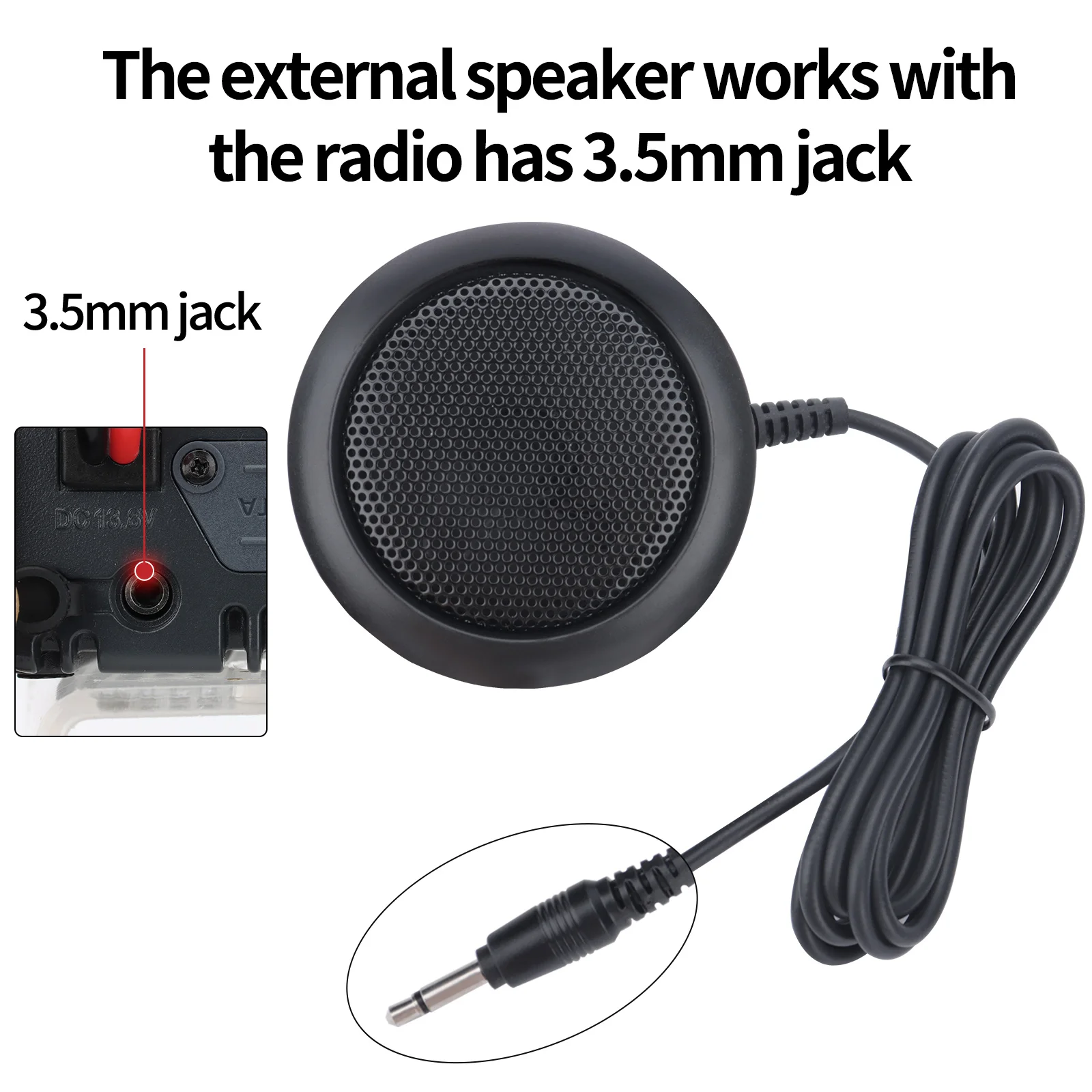 ABBREE KES-4 altavoz externo de Radio para coche Mini enchufe de Audio de 3,5mm sonido claro para KG-M70 AR-M6 AR-318 AR-7600 AR-8118 Radio móvil - imagen 3