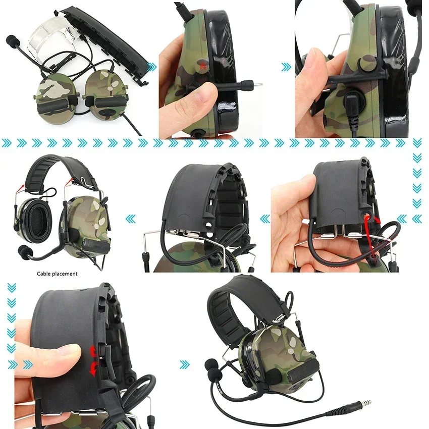 TAC-SKY COMTA II auriculares tácticos protección auditiva reducción electrónica de ruido Airsoft tiro orejeras COMTA auriculares - imagen 4