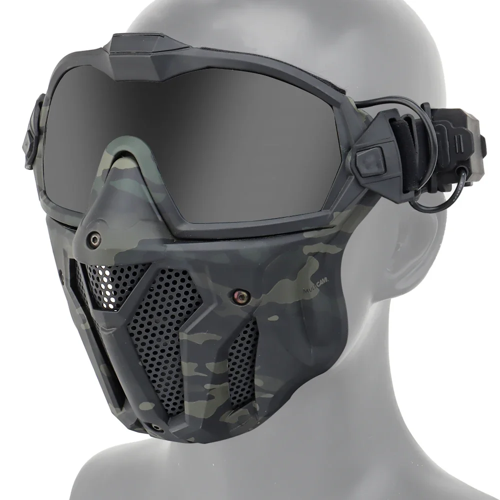 Máscara de gafas desmontables con ventilador antiniebla, máscara protectora táctica de Paintball, máscara facial completa, gafas de tiro, máscaras - imagen 5