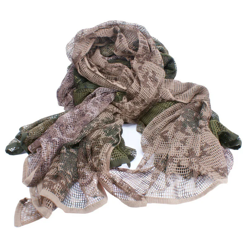 Bufanda de algodón de camuflaje, bufanda de malla táctica, velo para francotirador, Camping, caza, senderismo, protector solar multiusos, transpirable - imagen 5