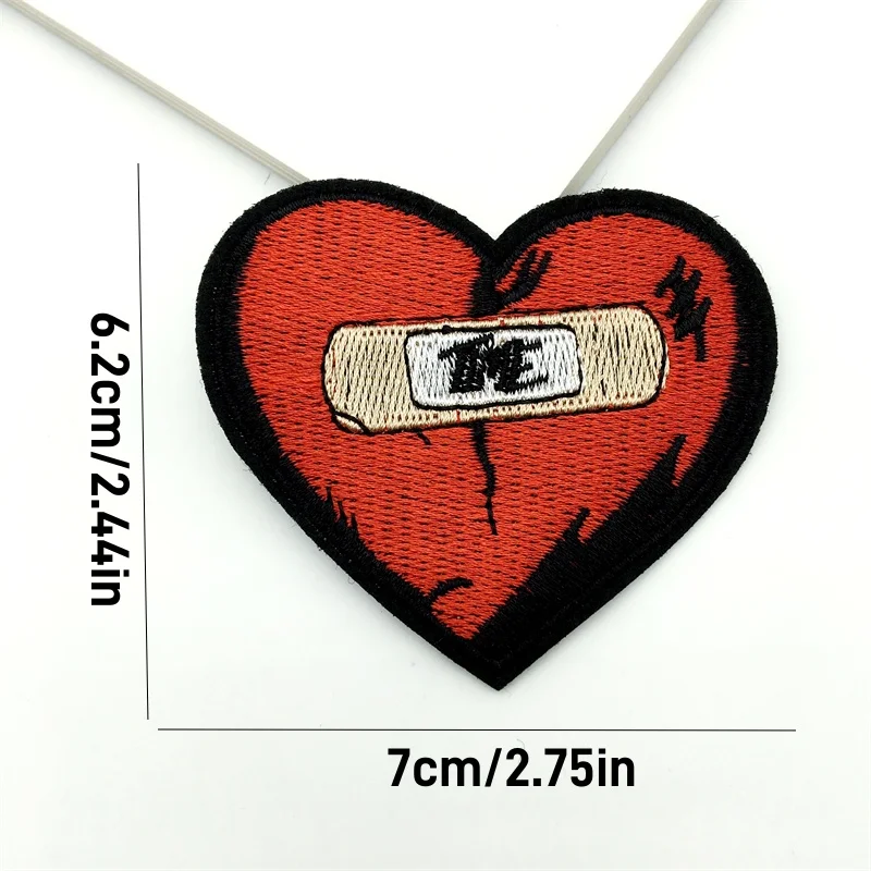 Parche táctico bordado rojo romántico adhesivo termofusible para ropa - imagen 5