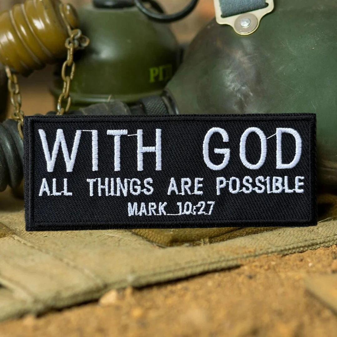 MARK 10:7, parches de gancho y bucle bordados para versículo bíblico para ropa, insignia de moral militar, pegatina decorativa para mochila táctica - imagen 4