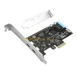 Tarjeta expansión J1HC PCIe PCIEX4 X16 con ranura doble USB tipo C para transferencia datos