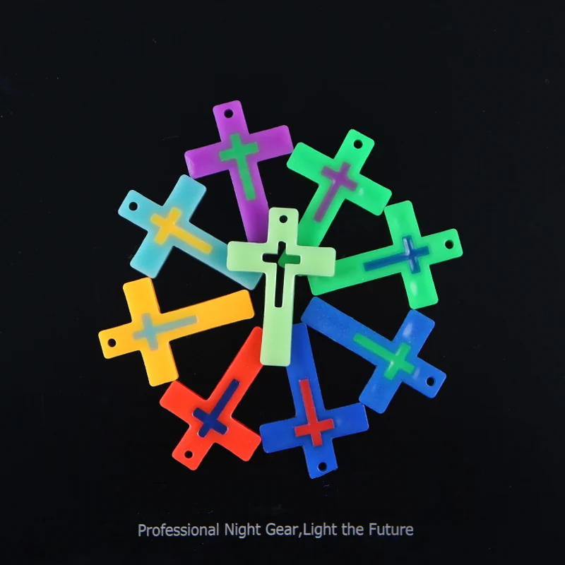 Colgante de Cruz luminosa de dos colores, llavero de Color Santa Cruz, mochila, bolso cruzado - imagen 2