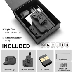 WARRIORLAND Linterna Táctica Pistola Funda Kydex IWB