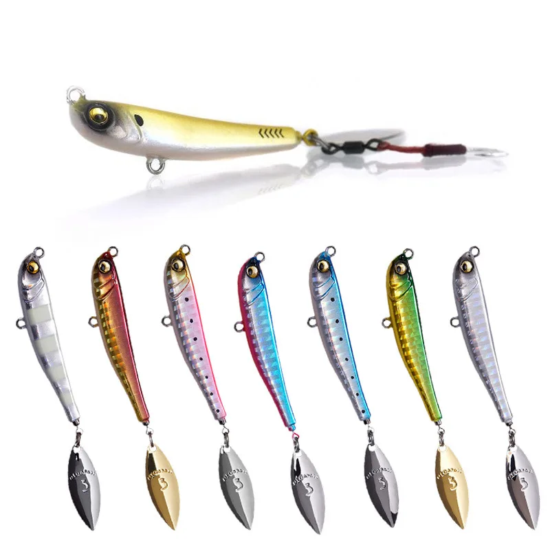 VIB-señuelo de Pesca de 62mm y 30g, plantilla de Metal, Señuelos de Pesca de invierno, cuchara giratoria, cebo de Metal Artificial, Wobbler, aparejos de Jigging, Pesca