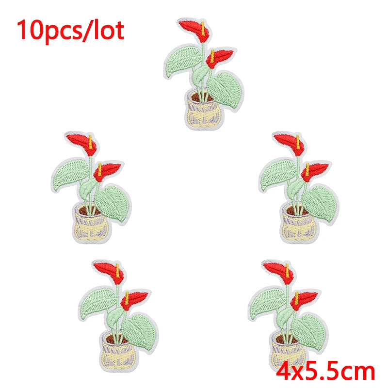 10 unids/lote de parches bordados con letras de dibujos animados para ropa, parches de flores para planchar para sudadera con capucha, insignia adhesiva termoadhesiva - imagen 5