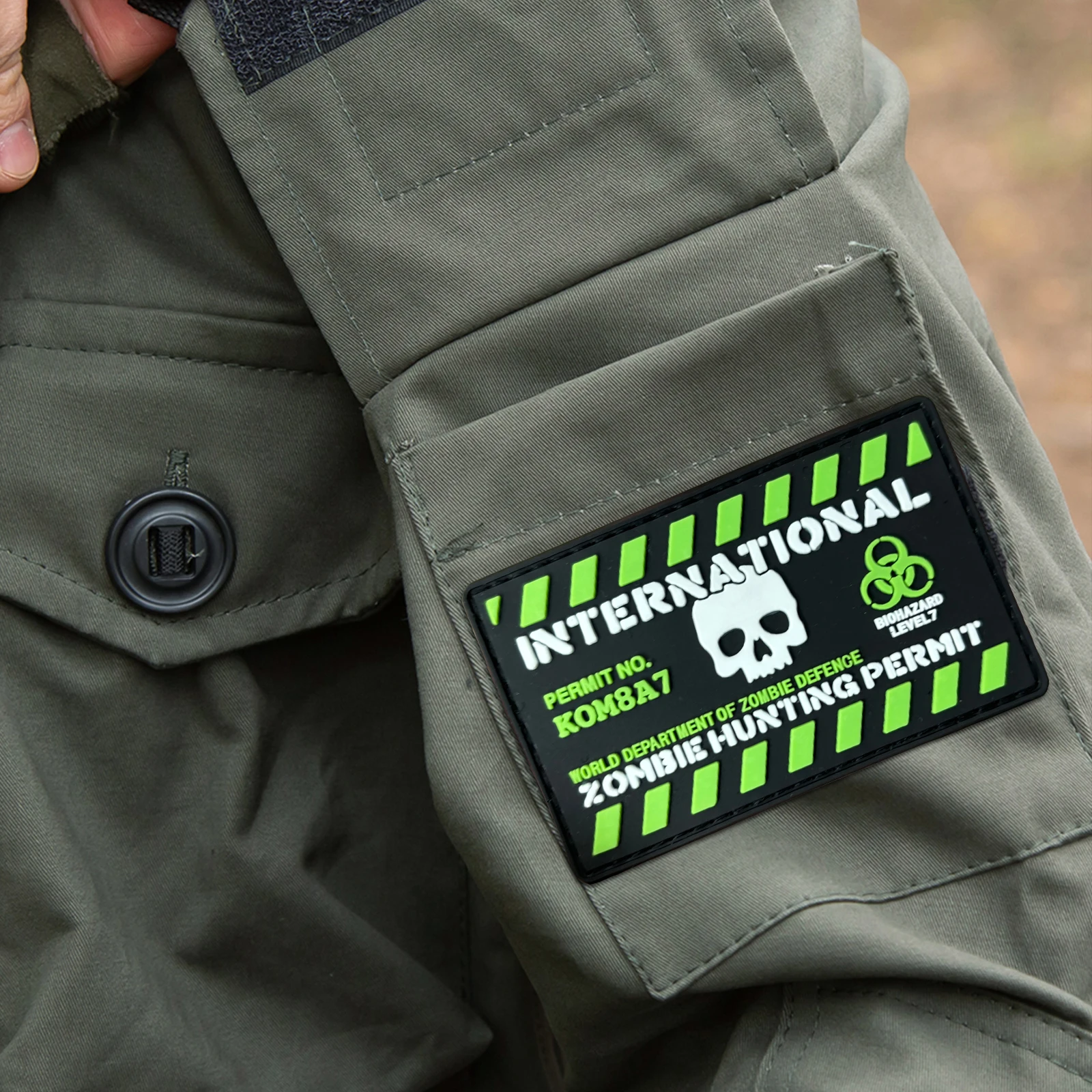Parche táctico ZOMBIE HUNTING PERMIT, parches de gancho y bucle de PVC divertidos, insignia de moral Airsoft, brazalete del ejército militar, pegatinas para mochila - imagen 5