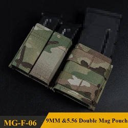 Bolsa MOLLE doble para cargadores 9mm y 5.56 táctica caza aire libre