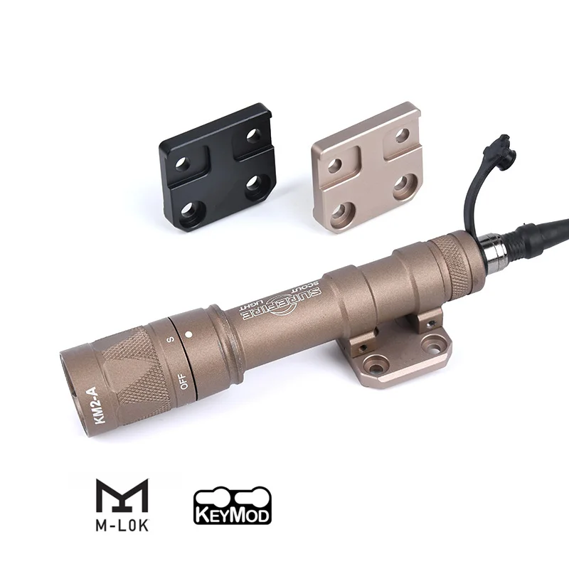 Soporte de luz de pestañas táctico para M300 M600, Base CNC, explorador compensado de Metal, carril de separación rápida, accesorio de caza para pistola de juguete