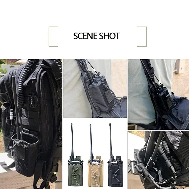 Bolsa táctica MOLLE porta radio para walkie talkie de caza