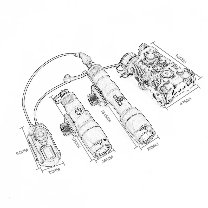 Surefir SF M600 M300 M600C M300A linterna táctica 400/600 lúmenes luz blanca WADSN NGAL AXON interruptor arma de caza lámpara exploradora - imagen 2