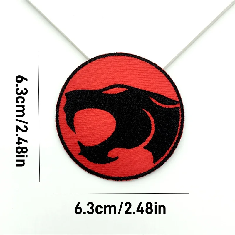 Parche de tela bordada con círculo rojo para planchar, accesorio para coser, adecuado para Jeans, chaquetas, bolsas de ropa, parche de reparación de sombrero, 3/6 piezas - imagen 4