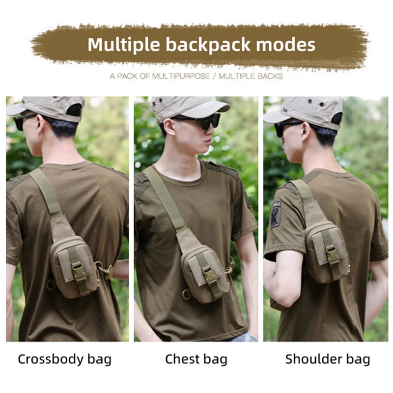 Bolso de pecho para hombre, para pesca al aire libre, senderismo, Camping, bolso Molle, Mini viaje, caza, teléfono, bandolera para hombre, mochila de un solo hombro - imagen 2