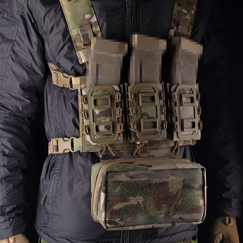 Tactical Vest with Hanging Bag, Camouflage Chest Rig Plate, Attached Hanging Bag, Universal Quick Pull Sleeve, Laser Cutting - imagen 2