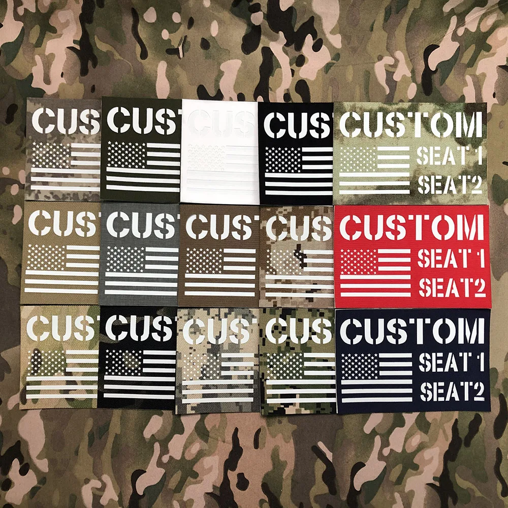 Parche luminoso de 15cm, cintas con nombre, logotipo personalizado, bandera, letras blancas cortadas con láser, tácticas moral, Airsoft militar - imagen 3