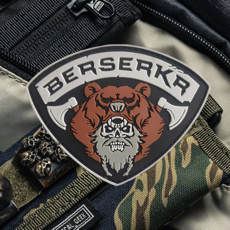 Parche de PVC 3D "Axeman Bear", chaleco táctico, sombreros con gancho y bucle, insignia de moral, mochila, pegatinas decorativas, parches para brazalete para ropa - imagen 4