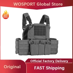 WOSPORT Chaleco de caza portador táctico sistema MOLLE ajustable equipo al aire libre para entrenamiento táctico equipo de aventura multicolor