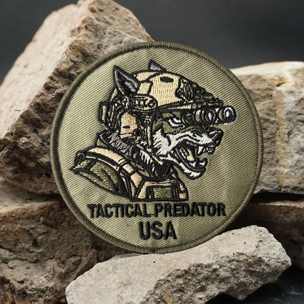 Parche táctico Predator USA lobo bordado insignia con gancho y bucle - imagen 3
