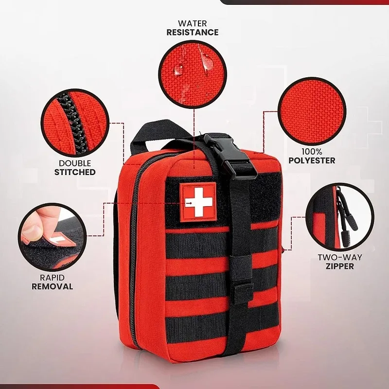 Bolsa táctica de primeros auxilios, bolsa de supervivencia, caja médica para exteriores, bolsa SOS de gran tamaño/paquete, Kit médico, bolsa Molle EMT de emergencia - imagen 3