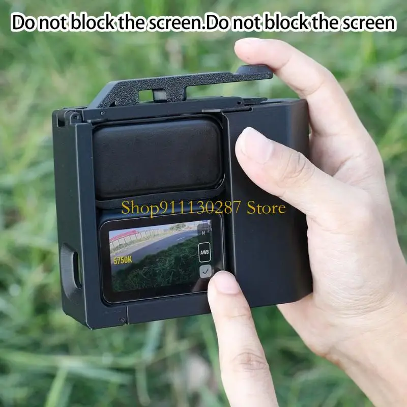 estabilizador cámara ajustable J1HC, agarre cómodo liberación rápida para cámara acción, plástico ligero para