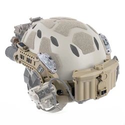 Casco táctico rápido, módulo de riel de arco, integración para caza al aire libre, accesorios de montaje para casco de tiro CS con luces, caja de batería