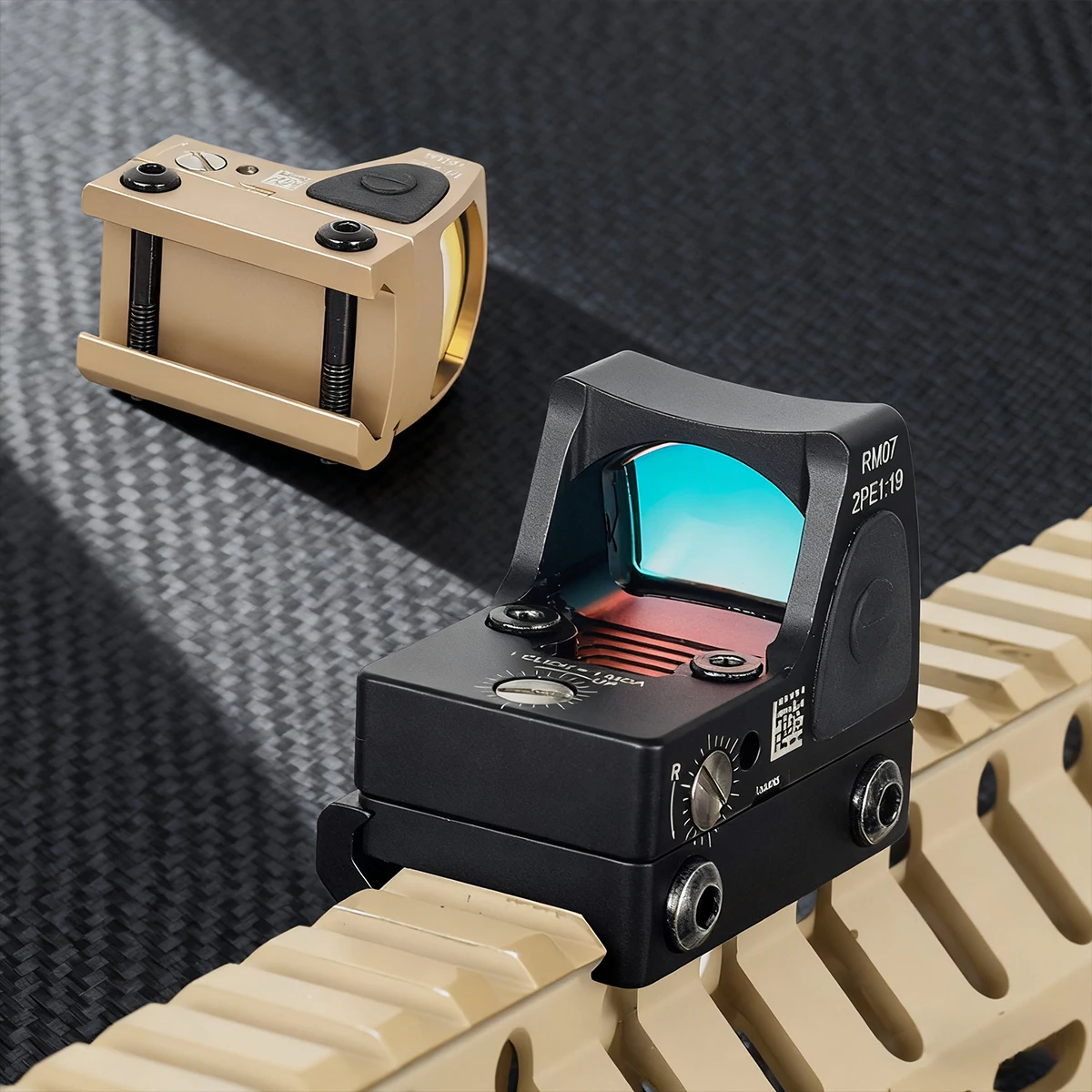 Mira telescópica óptica de puntería ajustable con mira réflex de punto rojo RM táctico con 45 °   Soporte lateral para Airsoft G17 G19 AK47 AR15 M4 - imagen 3