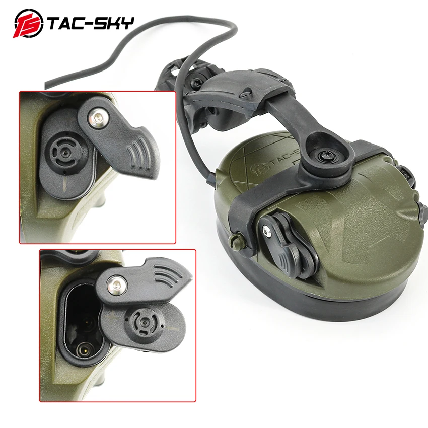 TS TAC-SKY TAC-303 ARC-OPS-CORE Auriculares con montaje en riel, protección auditiva electrónica Auriculares tácticos con cancelación activa de ruido - imagen 3