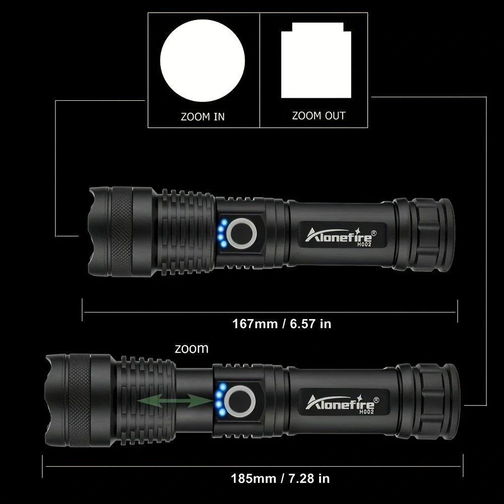 Linterna Led de 20W con Zoom de alta potencia, resistente al agua, para acampar al aire libre, caza, senderismo, pesca, iluminación de alto brillo - imagen 3