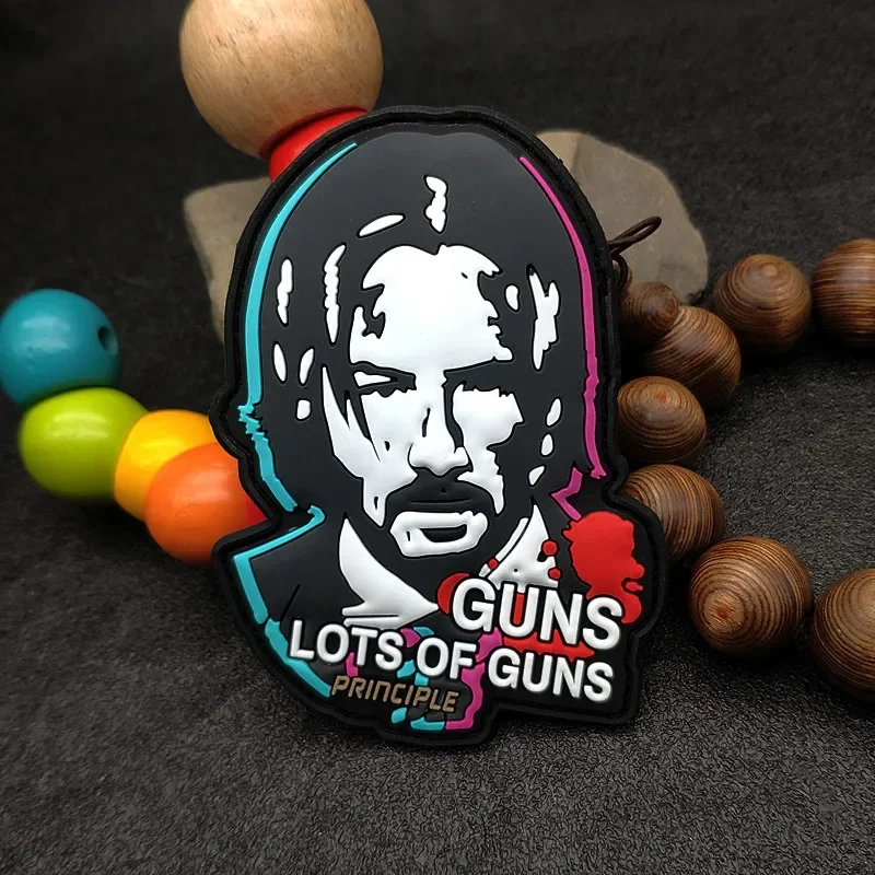 Keanu parche de gancho y bucle de personalidad, insignia de moral de Pvc, banda para el brazo, pegatina táctica, parches militares, figura de líneas clásicas - imagen 2