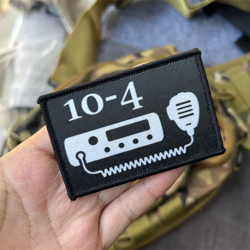 Parche estampado militar de Radio 10-4 para ropa, insignia de moral, parches tácticos con gancho, pegatinas para mochila - imagen 5