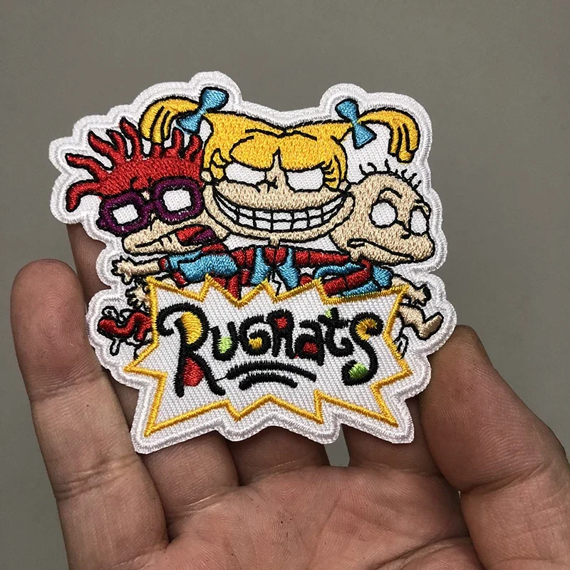 DIY parche bordado de dibujos animados para niños, pegatinas para ropa, letras de payaso para niñas, accesorios de ropa, insignias a rayas, parches para planchar - imagen 2