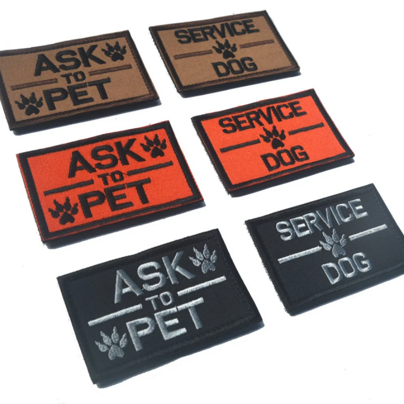 Parche bordado de perro de servicio, insignia de emblema de perro en entrenamiento, parche K9 para arneses de chaleco de Mascota - imagen 3