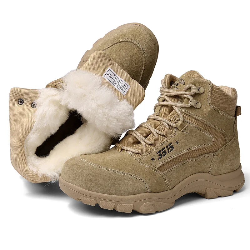 Zapatos de senderismo de cuero de vaca, botas tácticas de combate para el desierto, botas de caza impermeables para hombre, zapatos tobilleros, zapatillas de trekking al aire libre para hombre - imagen 5