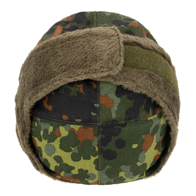 Flecktarn gorro táctico camuflaje con orejeras de lana invierno - imagen 3