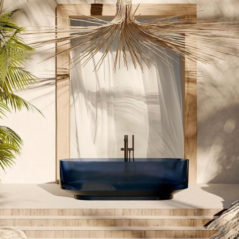 Personalizado azul italiano luz de lujo independiente 1m 6 1m 7 doble villa de alta gama Guangdong bañera - imagen 5