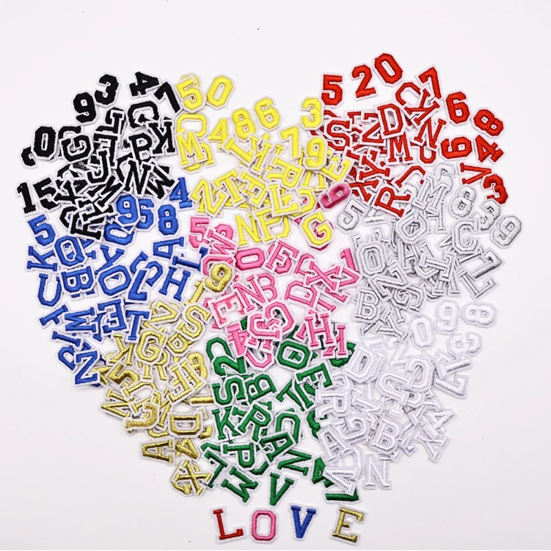 26 unids/set 2cm parches coloridos de letras en inglés pegatina bordada planchar para manualidades DIY ropa nombre parche bolsa decoración de regalo - imagen 5