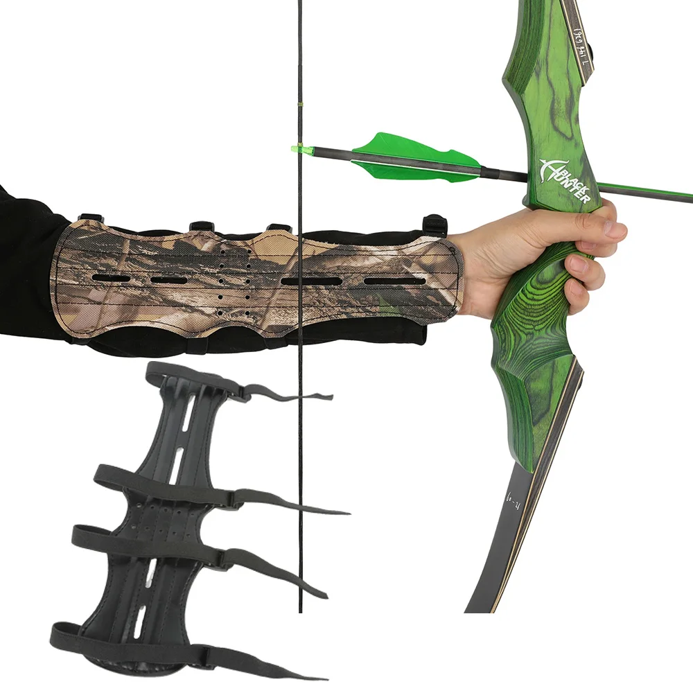 Protector de brazo de tiro con arco para exteriores, cuero sintético, práctica al aire libre, competición, caza, arco compuesto, accesorio de tiro con arco al aire libre
