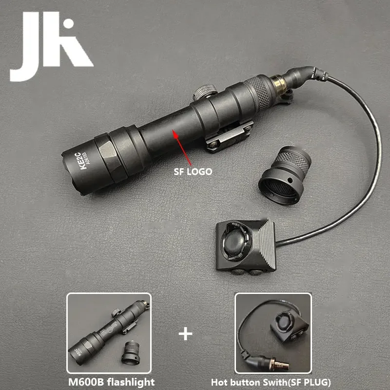 Potente linterna táctica de Metal SF M300B M600B, luces para arma para caza y explorador Airsoft con interruptor de presión de botón caliente - imagen 3