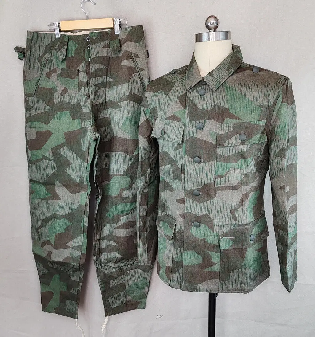 Accesorios de película de Cosplay, reenacto de película, conjunto de uniforme de campo M43 de camuflaje dividido alemán de la Segunda Guerra Mundial, top y pantalones - imagen 2