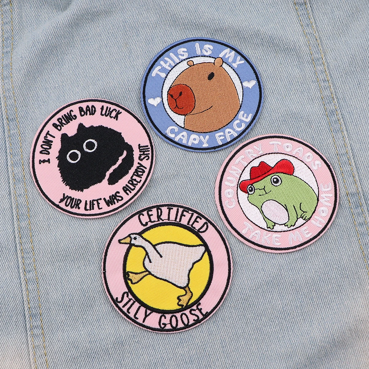 Parche bonito de capibara para planchar, parche para ropa, parche bordado con frases, accesorios de ropa, pegatinas de costura - imagen 5