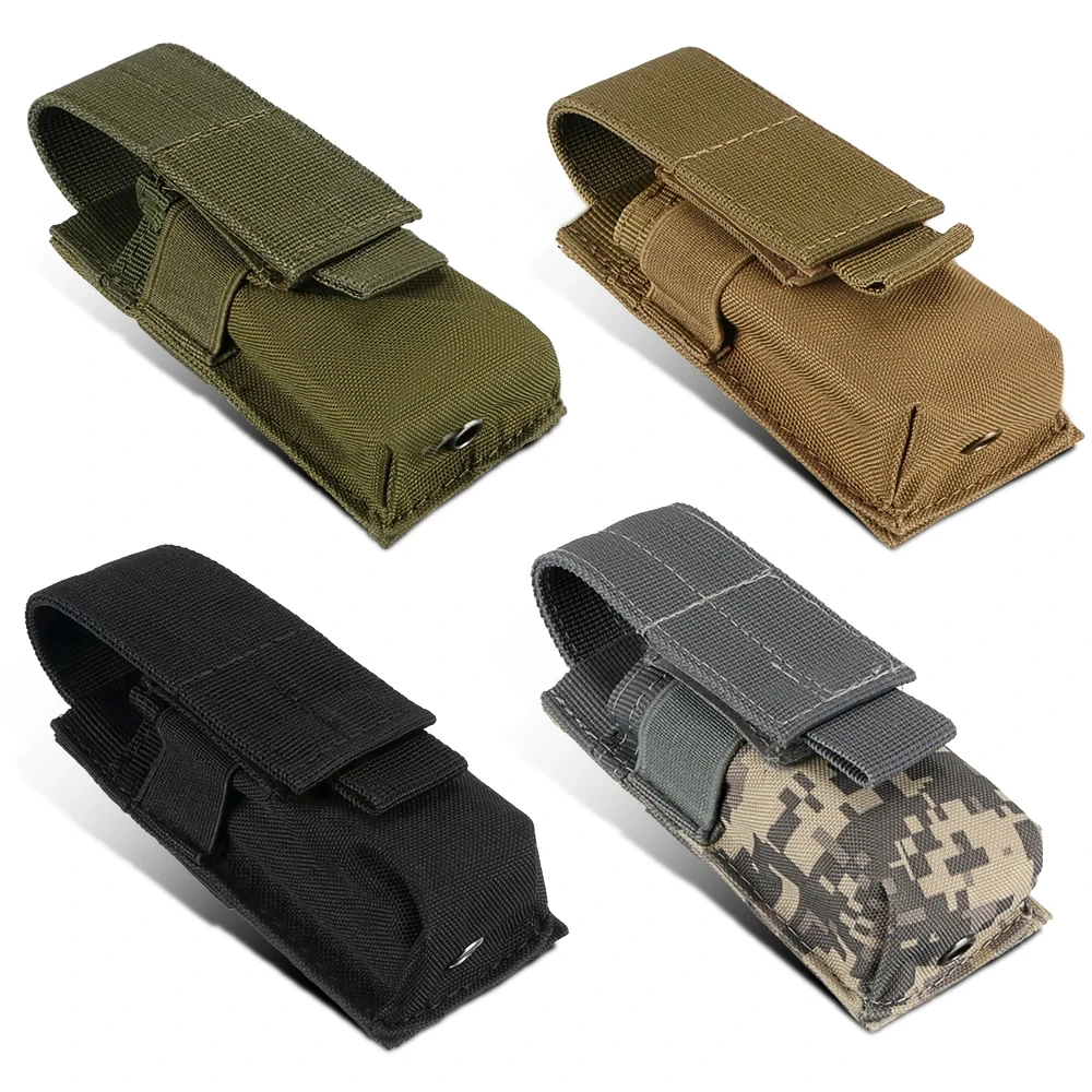 Bolsa táctica para cargador de Una sola pistola, funda Molle para linterna, soporte para linterna, funda para cuchillo de caza al aire libre - imagen 2