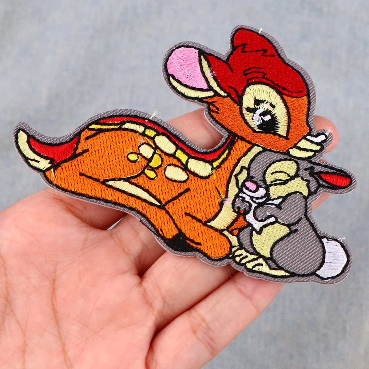 Parches bonitos de ciervo para planchar en ropa, parches bordados DIY a rayas para ropa, parches, insignias, accesorios